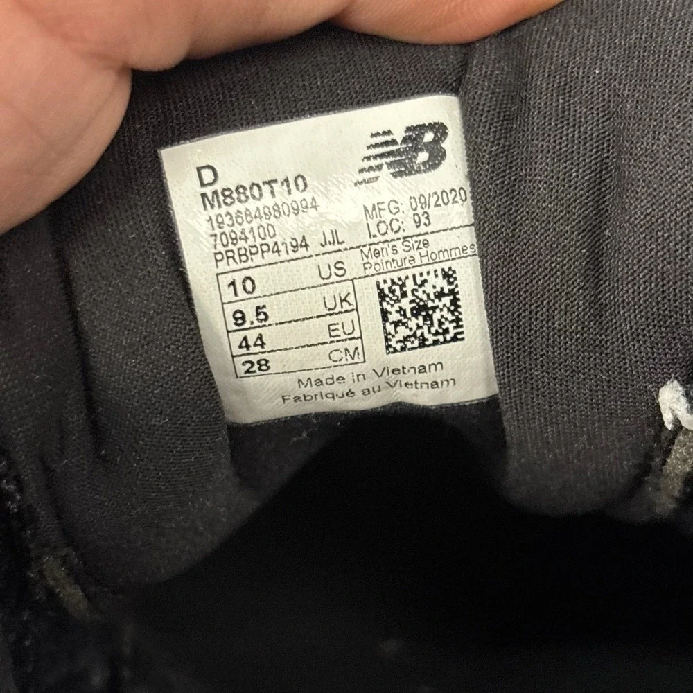 New Balance Fresh Foam 880v10 Mens Running Shoes Black M880T10 Size 10